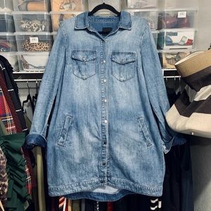 Liverpool denim shirt Large snap longline